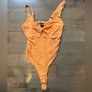 Wild Fable Orange Ribbed Bodysuit